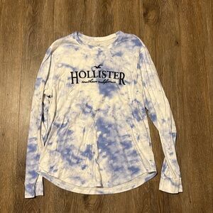 hollister tie dye crew neck long sleeve t shirt